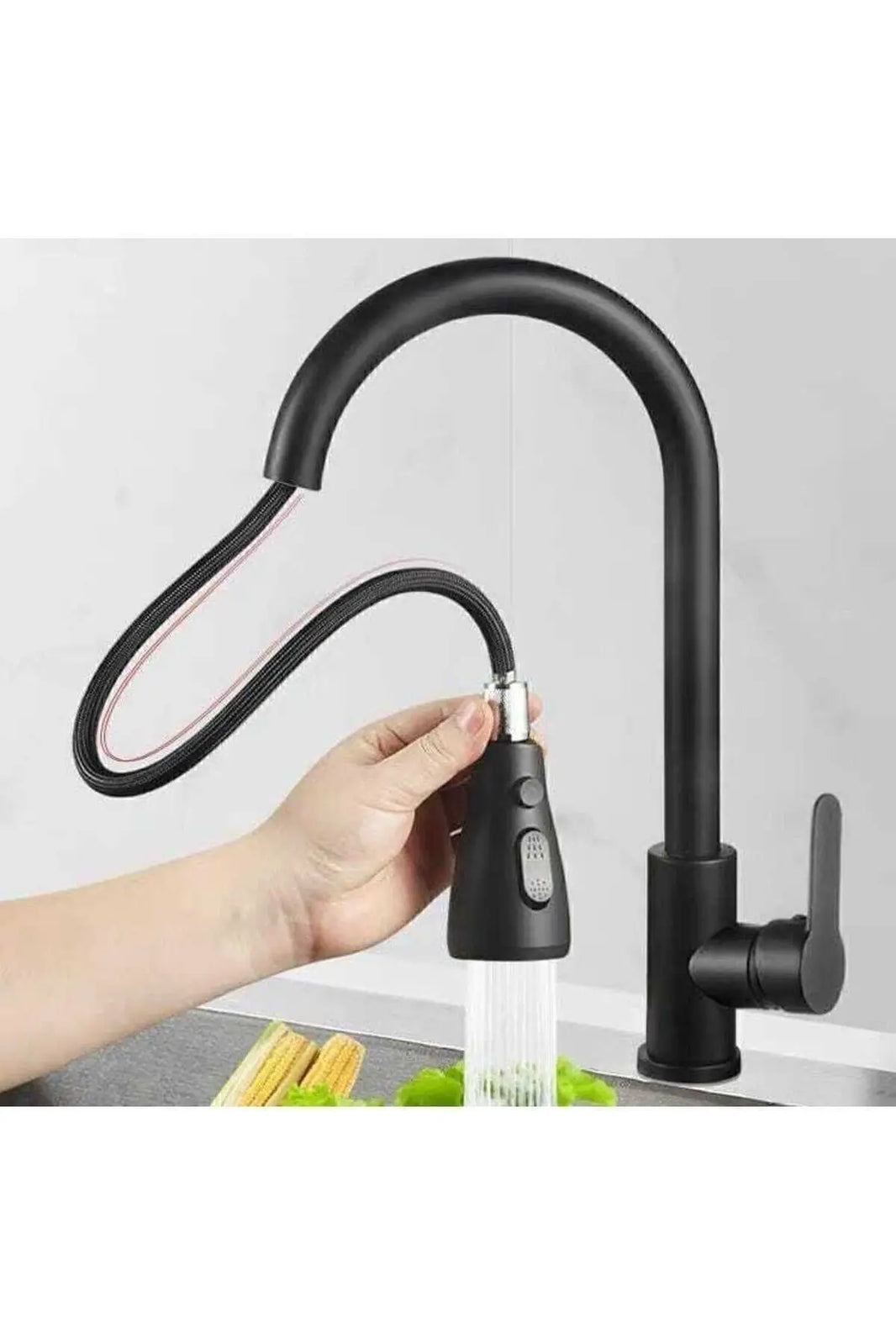 Sardıcı Siyah Spiralli Mutfak Bataryası Siyah Mutfak Dekor Musluk