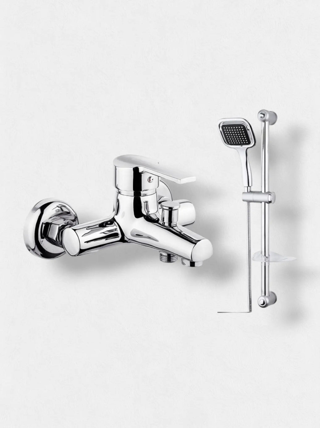 Melfa Pizza Krom Duş Başlığı+Sürgülü Mafsal+Banyo Bataryası