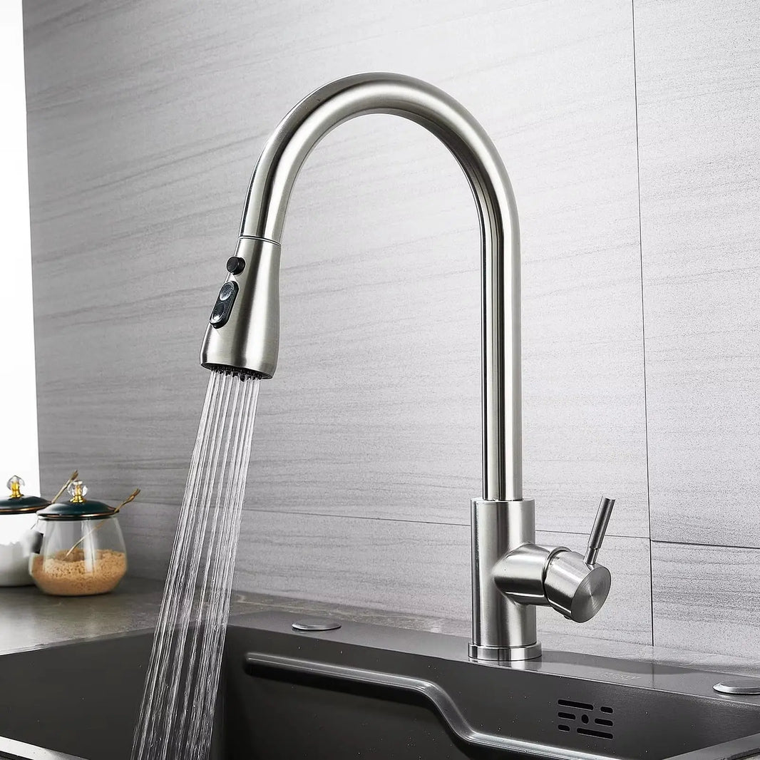 Spiralli Mutfak Bataryası Uzayan Sistem Tazzik ve Basınç Ayarlı Duşlama Özellikli Armatür sardıcı