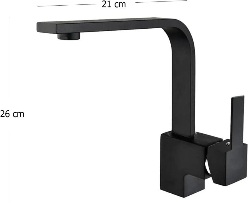 Sardıcı Montana Series Kare Siyah Lavabo Bataryası Beş Yıl Garantili Tam Takım