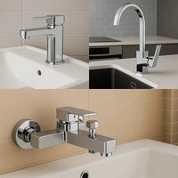 SARDICI KARE MUTFA BATARYASI SETİ ÇİFT SU GİRİŞLİ PİRİNÇ MUSLUK