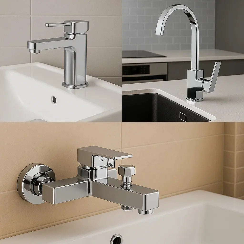 SARDICI KARE MUTFA BATARYASI SETİ ÇİFT SU GİRİŞLİ PİRİNÇ MUSLUK