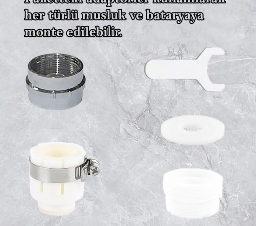 Sardıcı Universal Black Serisi Musluk Ucu Çok Fonksiyonlu Siyah Su Tasarrufu Şelale Tipi Yönlendirme