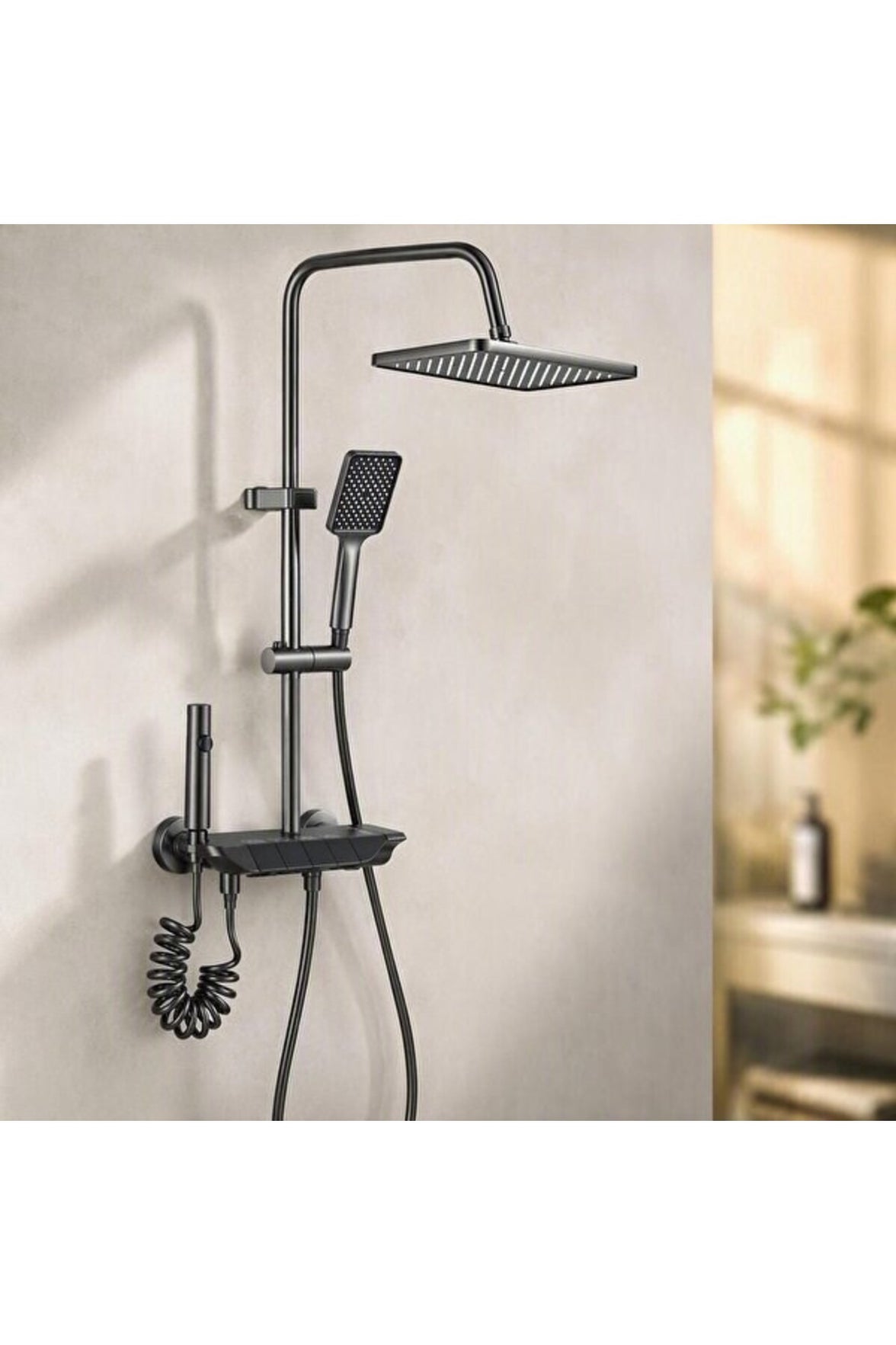 Sardıcı Piano 4 Fonksiyonlu Antrasit Banyo Bataryası ve Tepe Duş Seti – 8. görsel