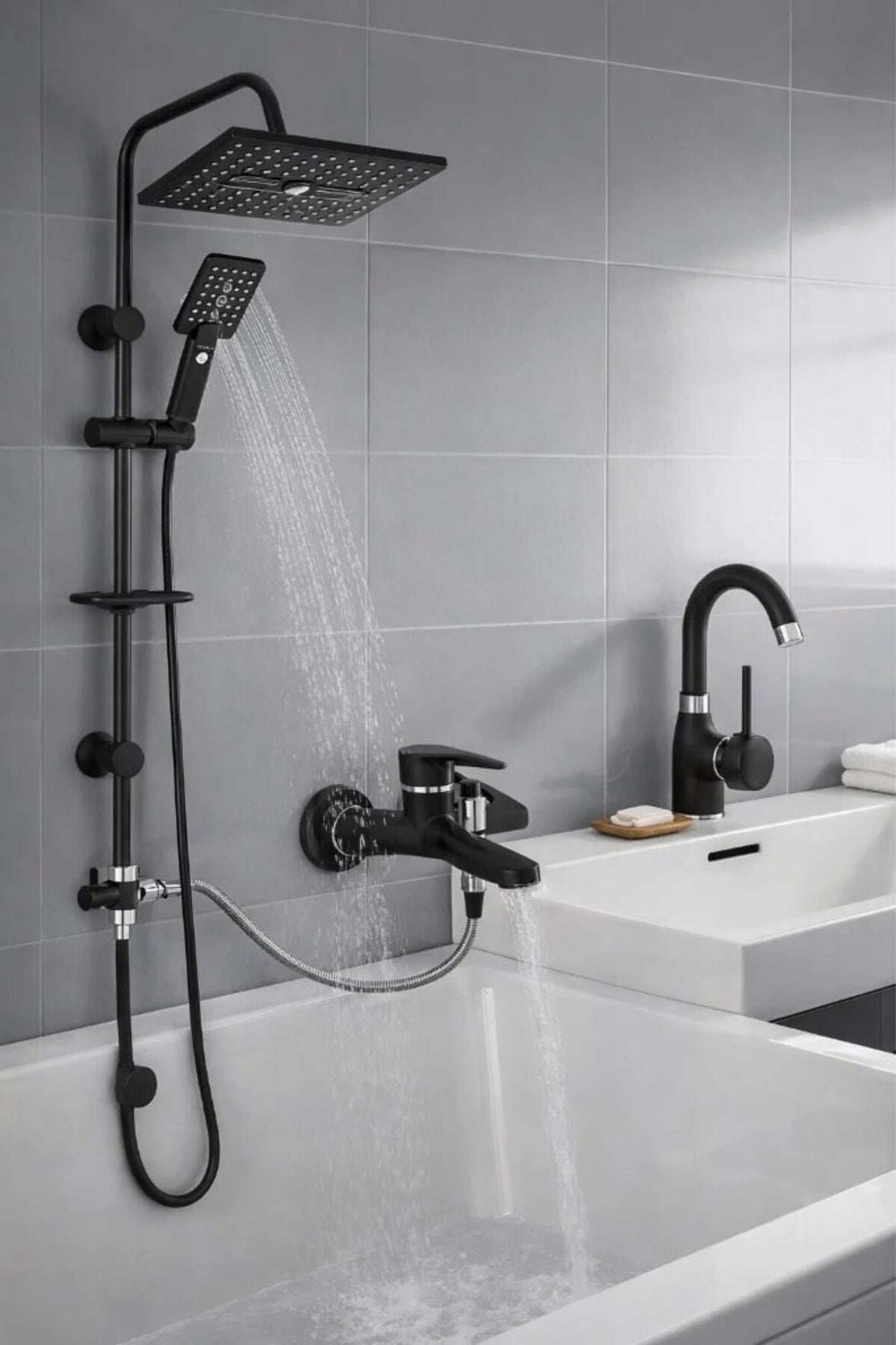Sardıcı 3'lü Banyo Seti Lavabo Banyo Duş Tepeleme Robot – 5. görsel