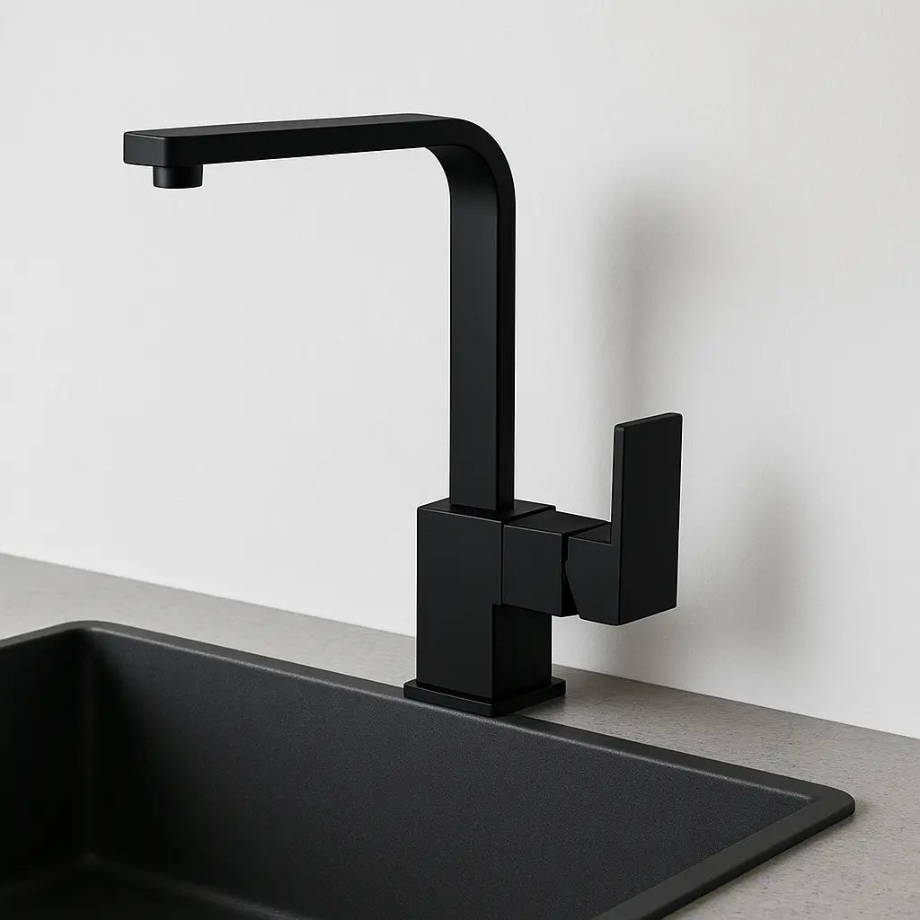 Sardıcı Montana Series Kare Siyah Lavabo Bataryası Beş Yıl Garantili Tam Takım sardıcı