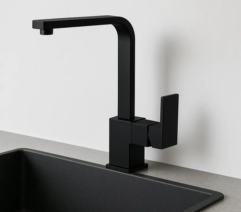 Sardıcı Montana Series Kare Siyah Lavabo Bataryası Beş Yıl Garantili Tam Takım sardıcı