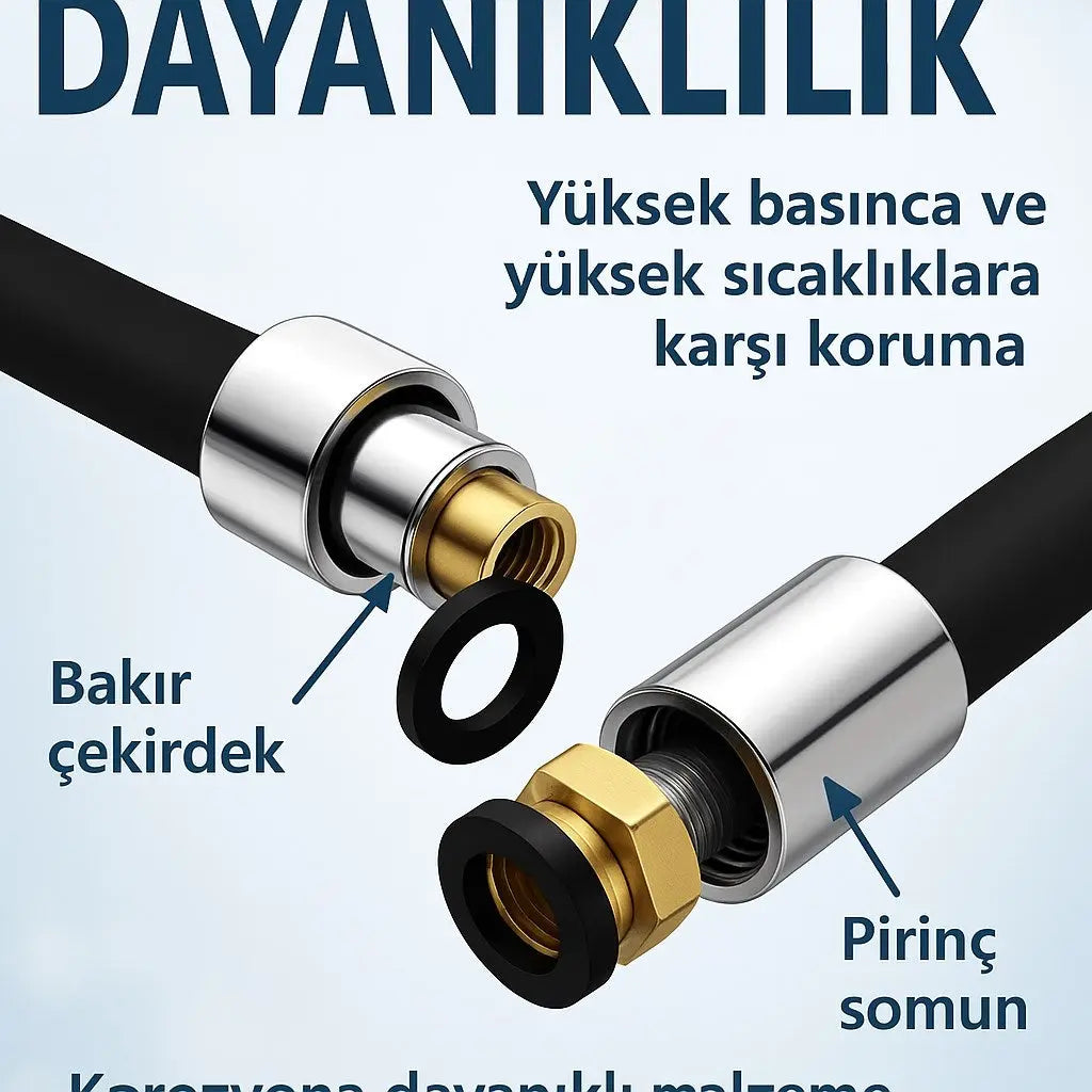 Sardıcı Silikon Siyah Duş Hortumu 150cm Termostatik Silikon Yüzey