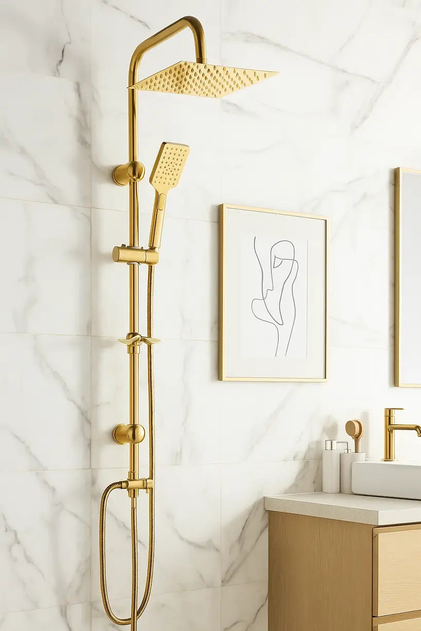 Dubai Gold TEPE Duş seti Sistemi 304 PASLANMAZ METAL sardıcı