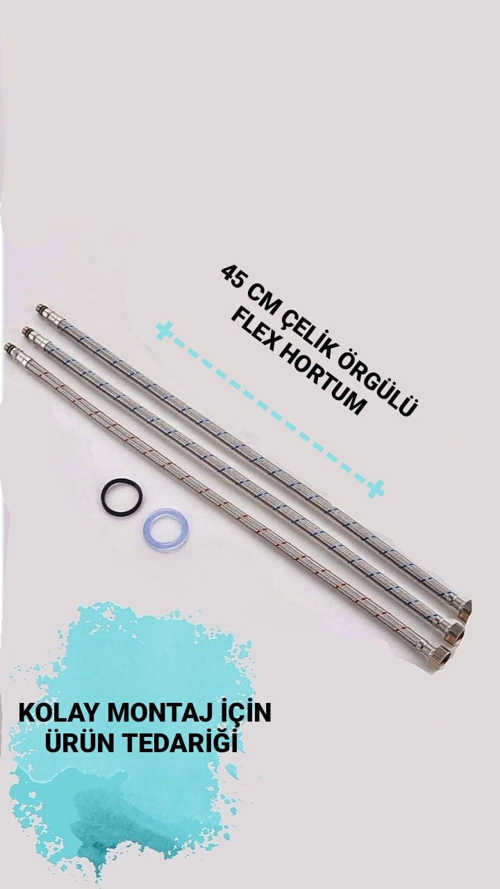 SARDICI Famel Series Mutfak Eviye Bataryası Oynar Perlatörlü Çift Su Girişli 5 yıl Garanti Süreli