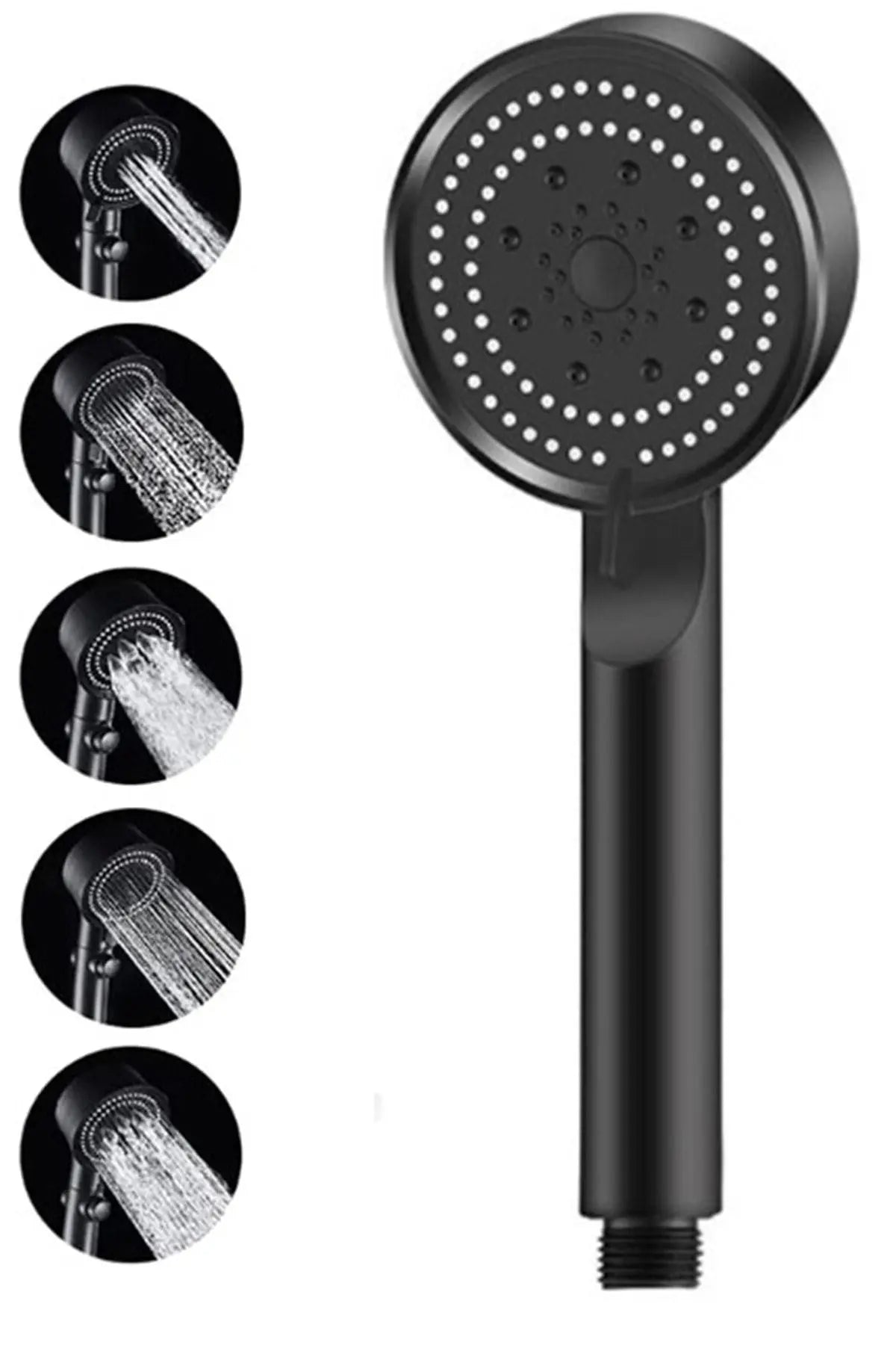 Turbo Fan 5 Fonksiyonlu Su Tasarruflu Duş Başlığı  Siyah