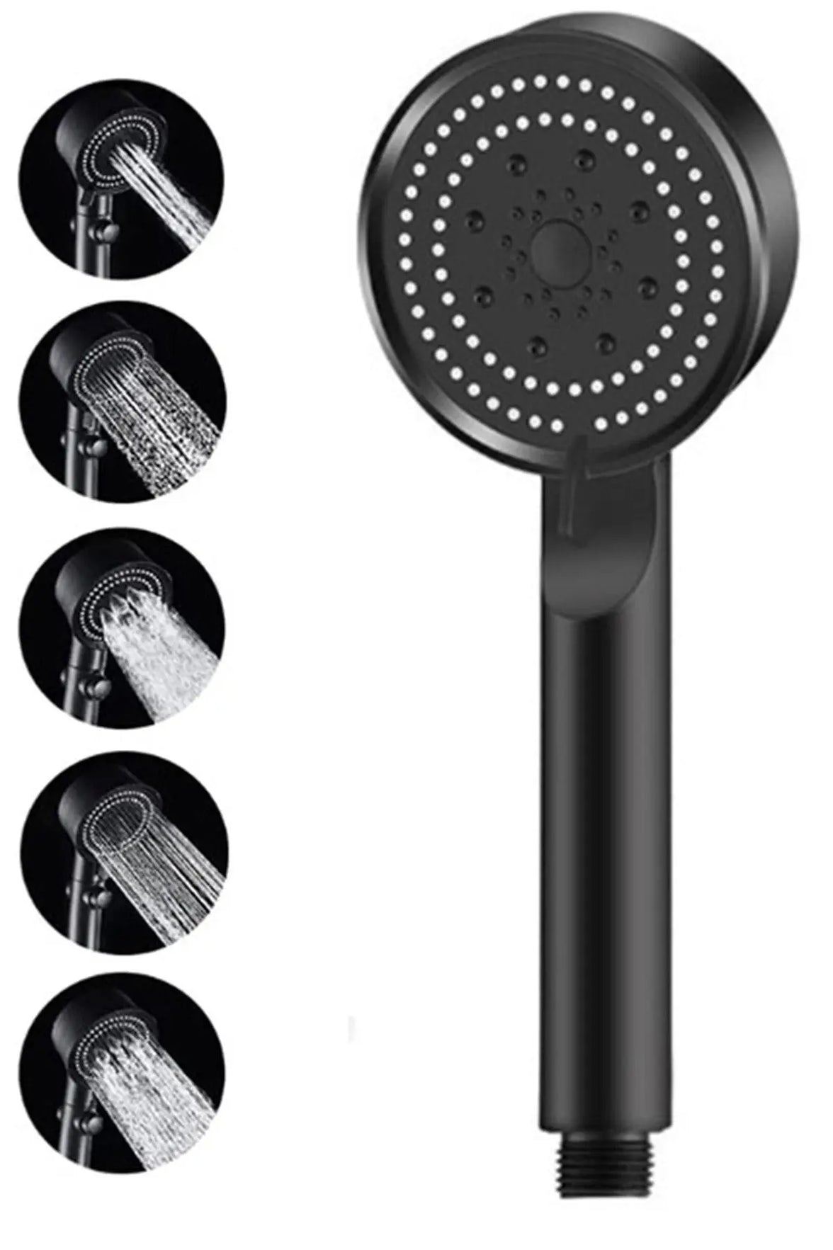 Turbo Fan 5 Fonksiyonlu Su Tasarruflu Duş Başlığı  Siyah