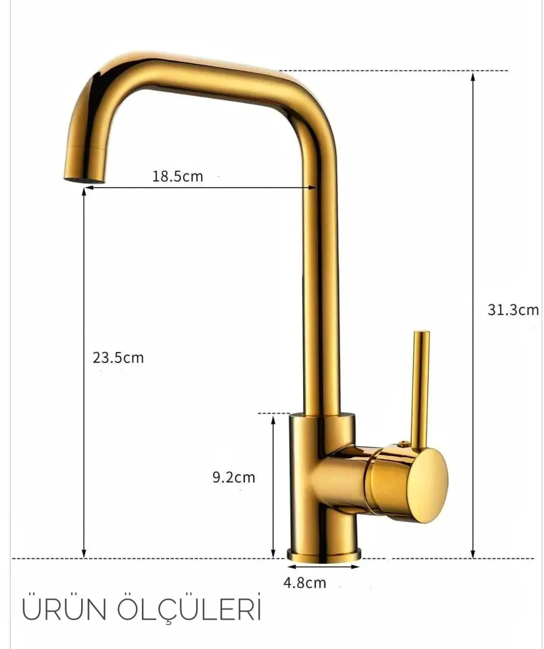 Melfa Series Gold 5 Yıl Garanti Süreli Çift Su Girişli Pirinç Malzeme Mutfak Bataryası