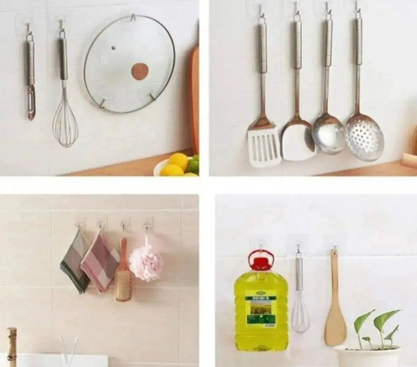 3 Adet Pratik Çok Amaçlı Güçlü Şeffaf Duvar Askısı Yapışkan Kancalı Mutfak Banyo Askı