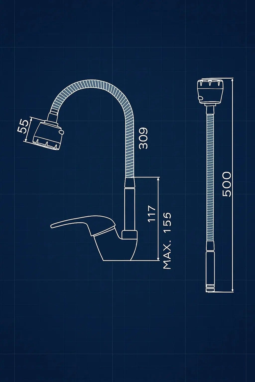 Sardıcı Spiralli fonksiyonel Mutfak Bataryası Çift Su Girişlş