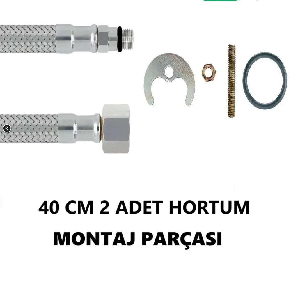 Sardıcı Çam Krom Mutfak Bataryası Çift Su Girişli 5 Yıl Garantili Kapalı Kulp