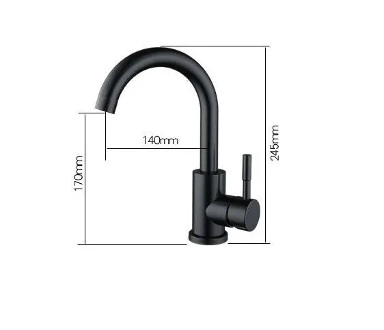 Lavabo Musluğu Çift Su Girişli Batarya 5 YIL Garantili Siyah