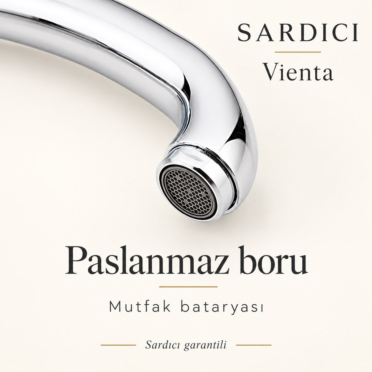 Sardıcı Vienta Mutfak Bataryası Pirinç Gövde Paslanmaz Boru Çift Su Girişli