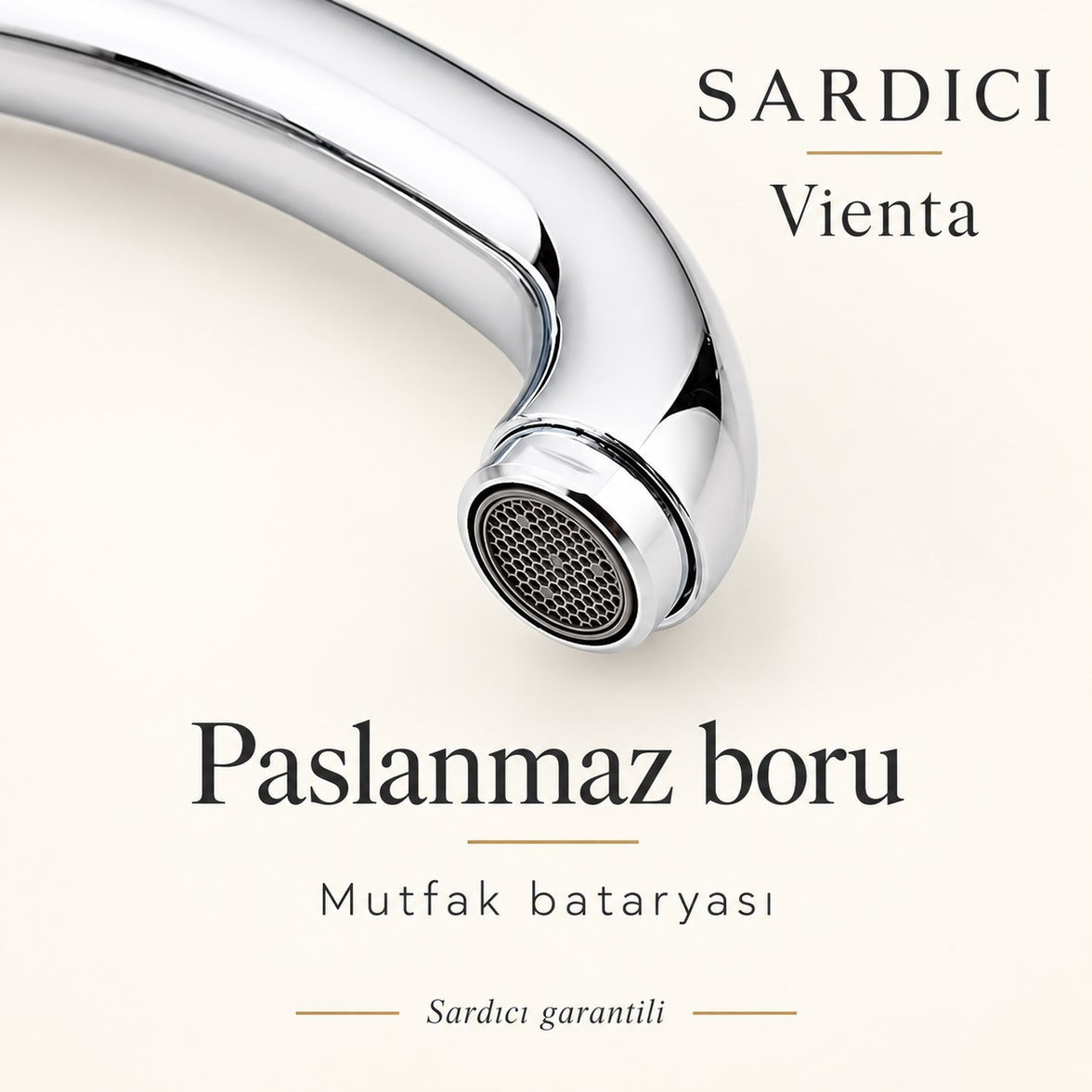 Sardıcı Vienta Mutfak Bataryası Pirinç Gövde Paslanmaz Boru Çift Su Girişli