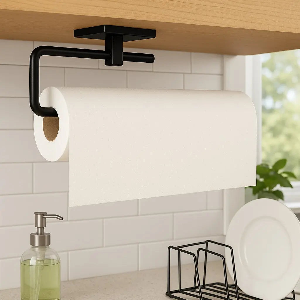 Yapışkanlı Siyah Kağıt Havluluk 3M Bantlı Delme Yok Sök Yapıştır 