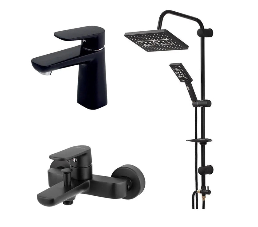 Sardıcı Diamond 3'lü Siyah Banyo Seti