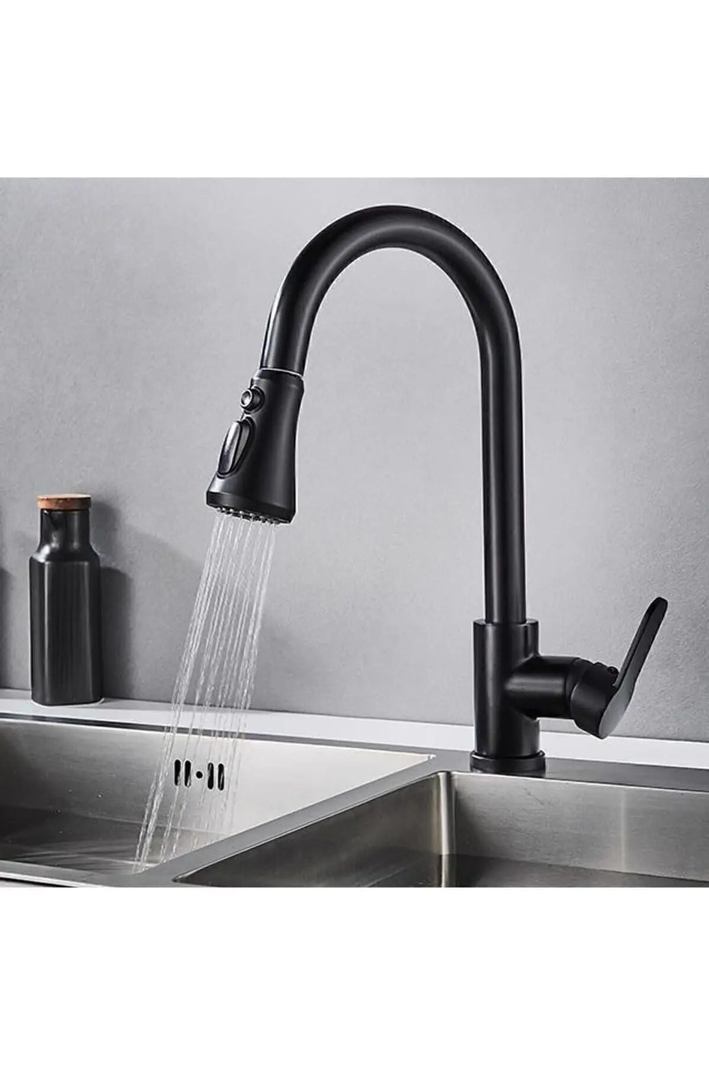 Sardıcı Siyah Spiralli Mutfak Bataryası Siyah Mutfak Dekor Musluk