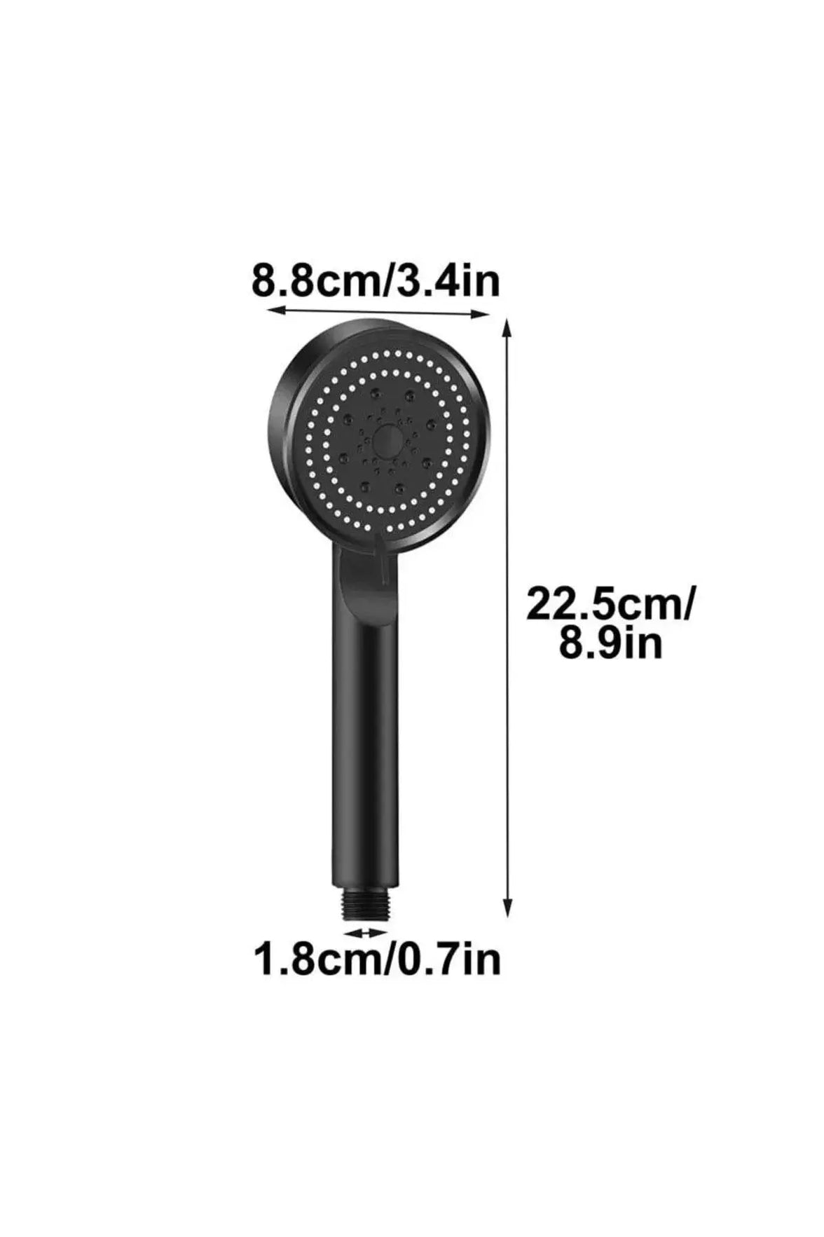 Turbo Fan 5 Fonksiyonlu Su Tasarruflu Duş Başlığı  Siyah