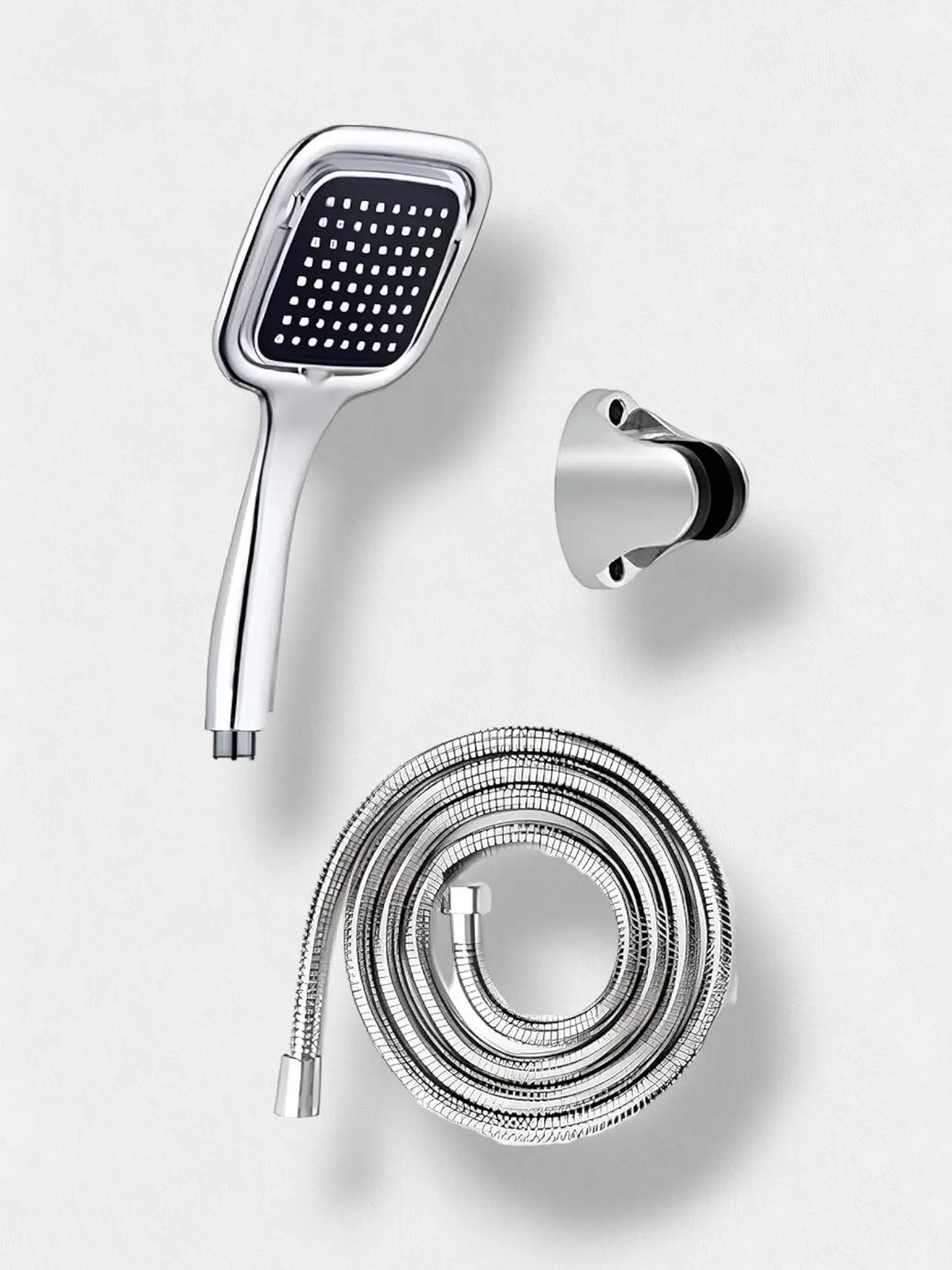 Melfa Pizza Krom Duş Başlığı+Örgülü Hortum+Mafsal 3'Lü Set