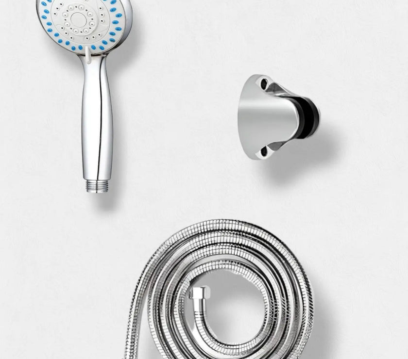 Melfa Krom Duş Başlığı+Banyo Bataryası+Mafsal+150 Cm Hortum 4' Lü Set