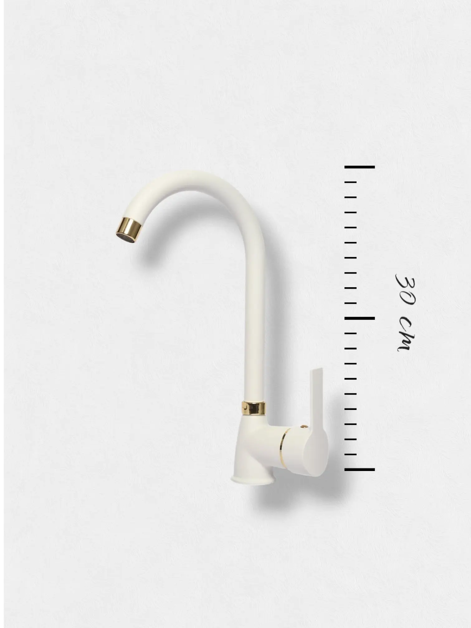 Melfa Gold Detaylı Beyaz Mutfak Bataryası Çift Su Girişli 5 Yıl Garantili