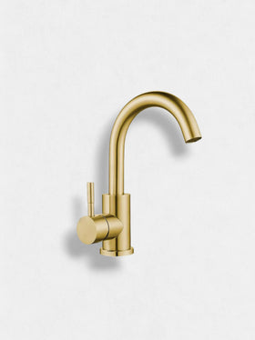 Melfa Purple Series Gold Lavabo Bataryası Çift Su Girişli 5 Yıl Garantili