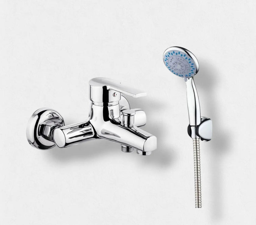 Melfa Delta Krom Batarya+Duş Başlığı 2`Li Set