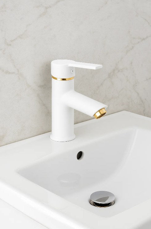 Sardıcı Argus Series Gold Detaylı Beyaz Lavabo Bataryası