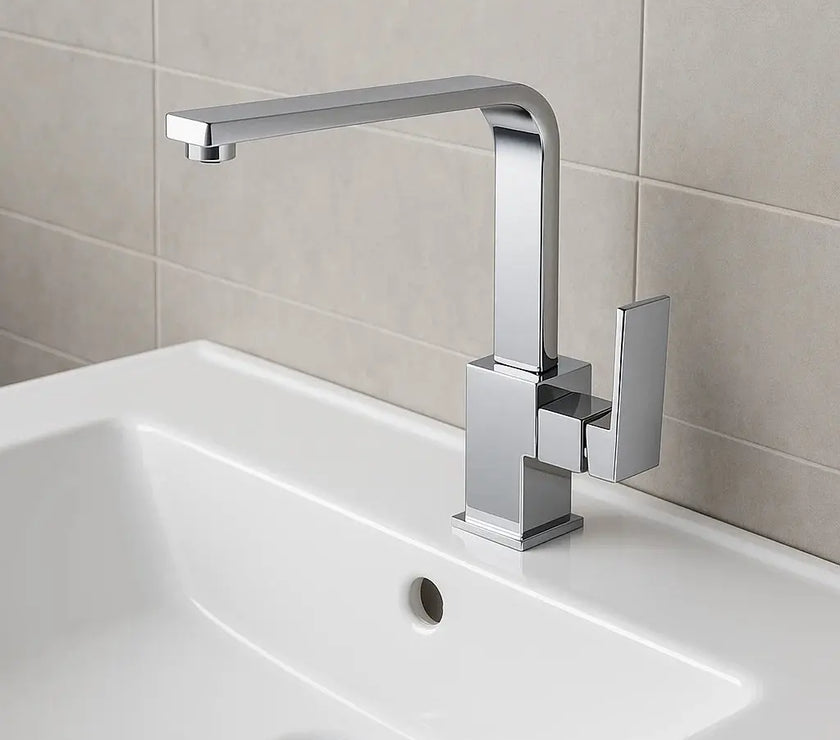 Sardıcı Yüksek Gövde Kare Lavabo Bataryası Çift Su Girişli 5 Yıl Garantili sardıcı