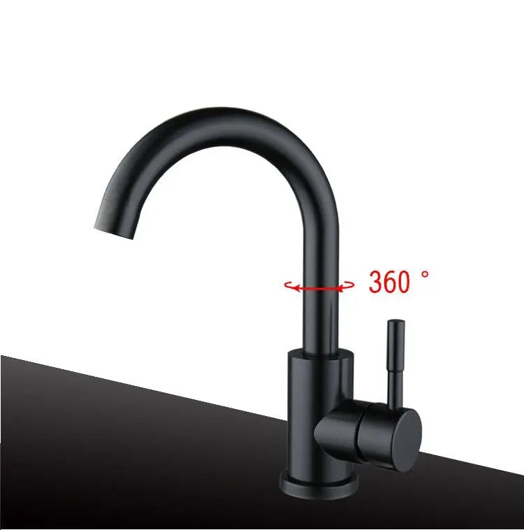 Lavabo Musluğu Çift Su Girişli Batarya 5 YIL Garantili Siyah