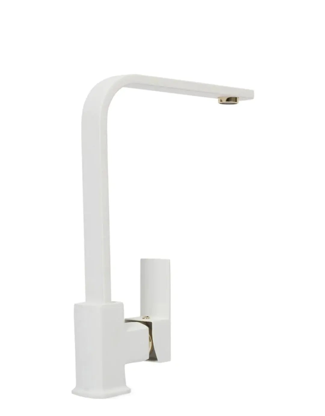 Beyaz Gold Detaylı Kare Mutfak Eviye Bataryası Ağır Gövde Çift Su Girişli 5 Yıl Garanti Sürelidir 