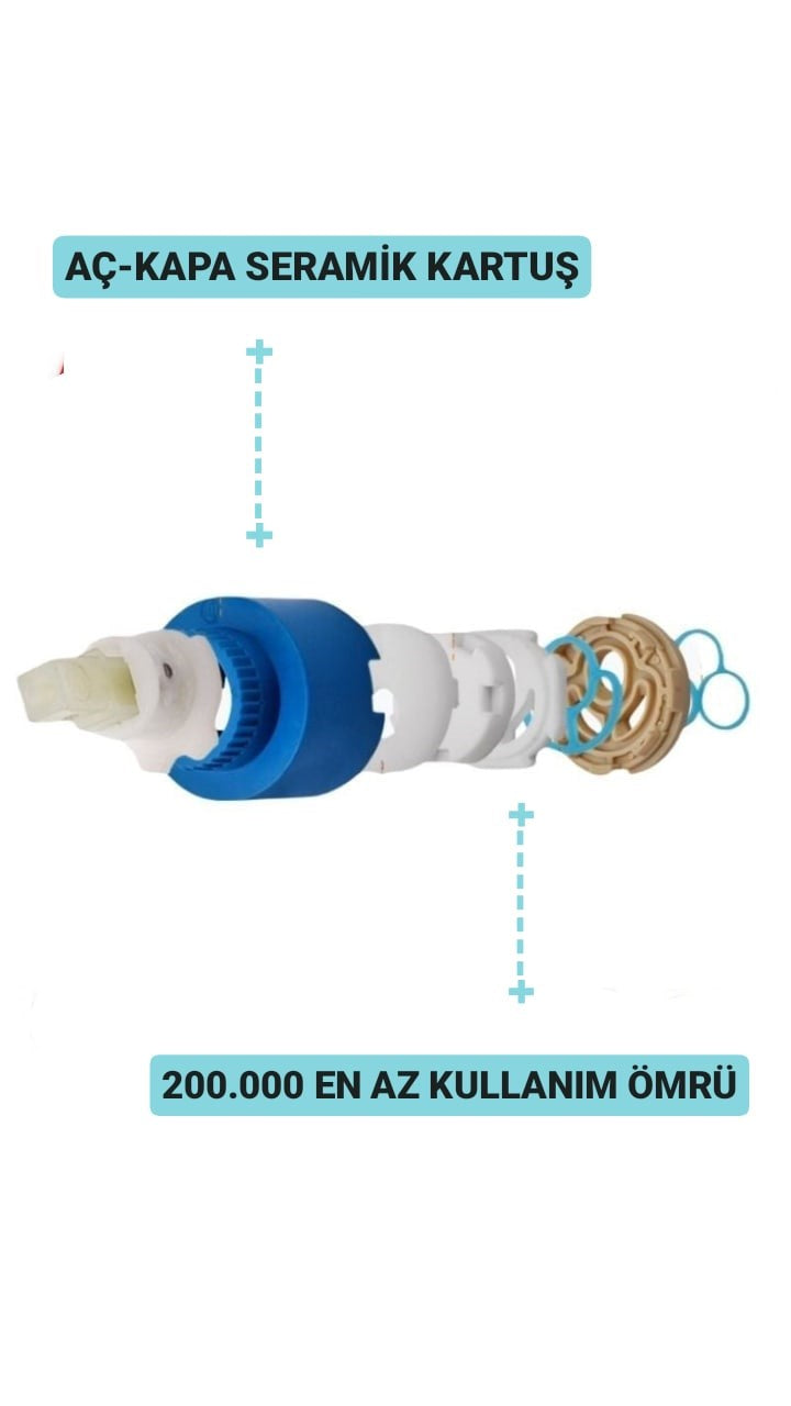 SARDICI Famel Series Mutfak Eviye Bataryası Oynar Perlatörlü Çift Su Girişli 5 yıl Garanti Süreli