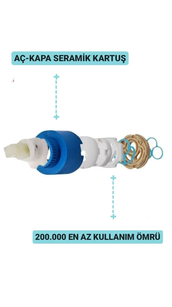 SARDICI Famel Series Mutfak Eviye Bataryası Oynar Perlatörlü Çift Su Girişli 5 yıl Garanti Süreli  