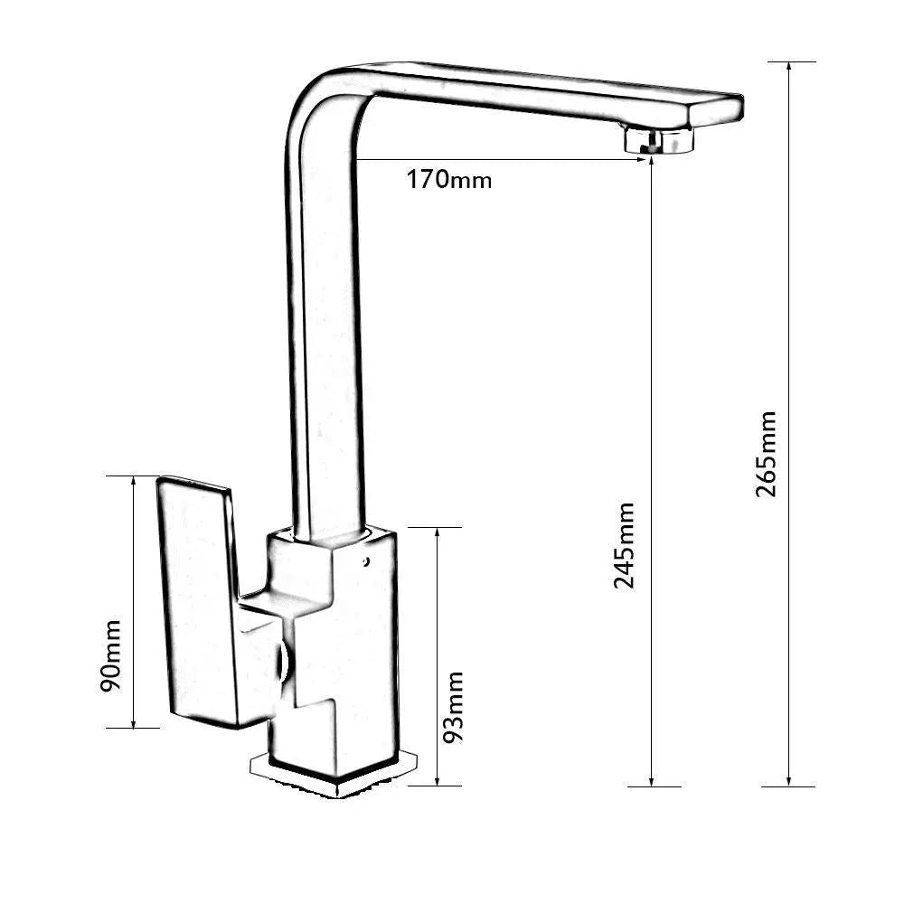 Sardıcı Siyah Kare Yüksek Gövde Mutfak Bataryası Çift Su Girişli 5 Yıl Garantili