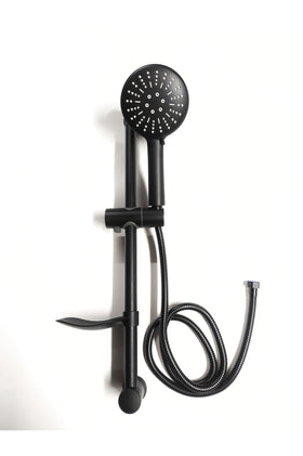 Siyah Sürgülü Mix Paslanmaz Duş Seti Lüks Alfa Seri