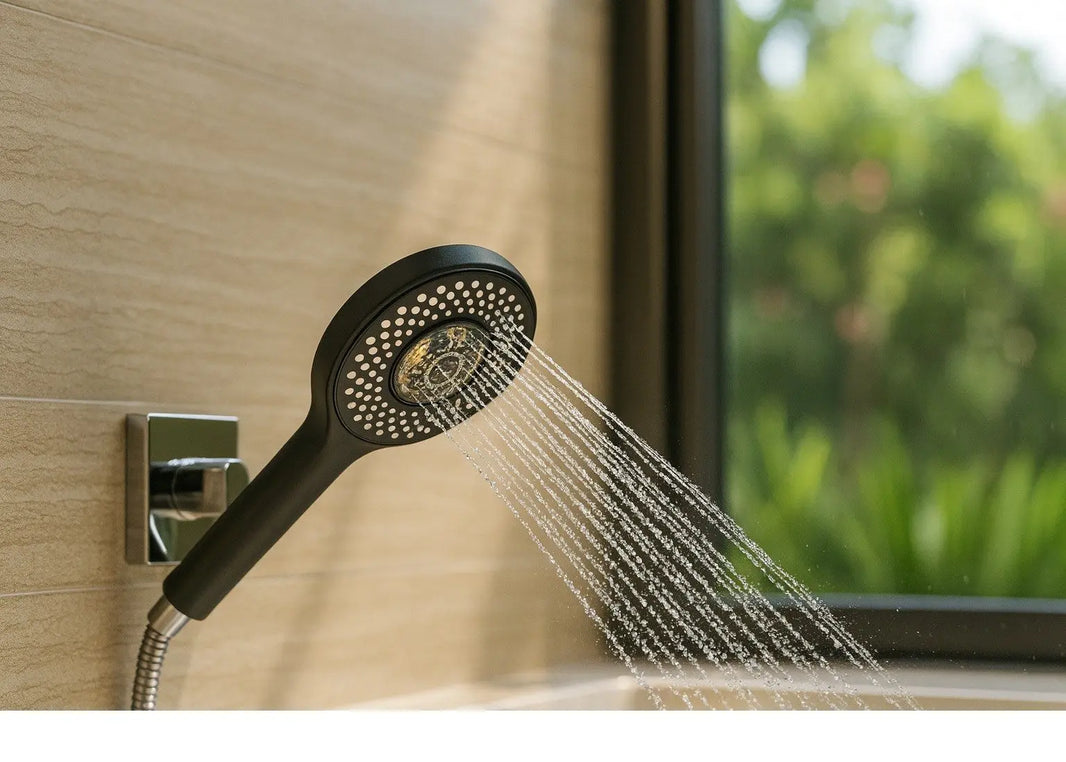 Duş Başlığı 3 Fonksiyonlu Pervaneli Siyah Duş Başlığı (TEK)