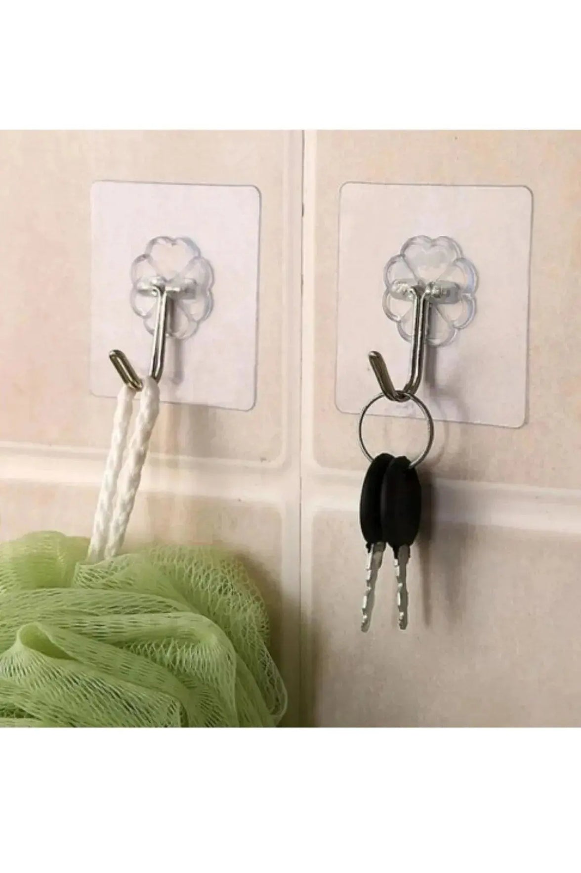 3 Adet Pratik Çok Amaçlı Güçlü Şeffaf Duvar Askısı Yapışkan Kancalı Mutfak Banyo Askı