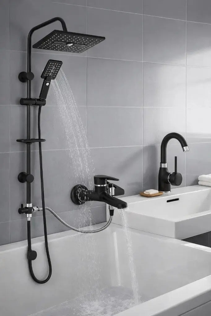 3 Lü Banyo Setİ Lavabo Banyo Duş Tepeleme Robot