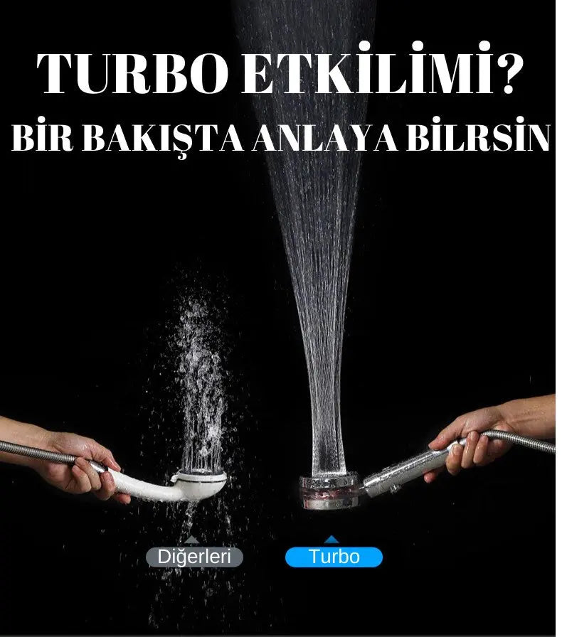 Duş Başlığı Turbo Basınçlı Masaj Etkili Temizlenen Bilir  Su Tasarruflu Duş Başlığı  Yeni Model 