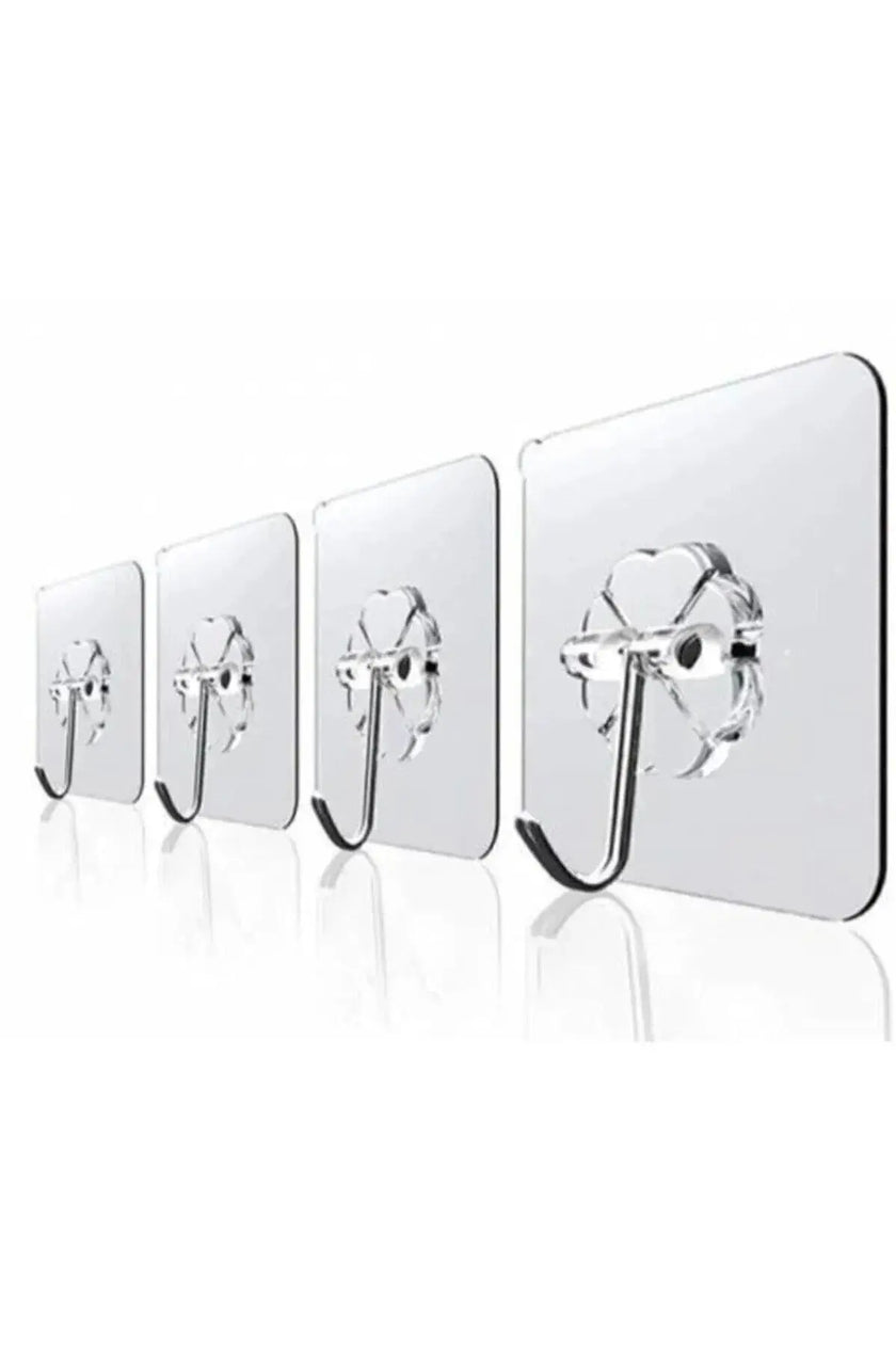 3 Adet Pratik Çok Amaçlı Güçlü Şeffaf Duvar Askısı Yapışkan Kancalı Mutfak Banyo Askı