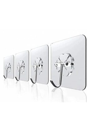 3 Adet Pratik Çok Amaçlı Güçlü Şeffaf Duvar Askısı Yapışkan Kancalı Mutfak Banyo Askı