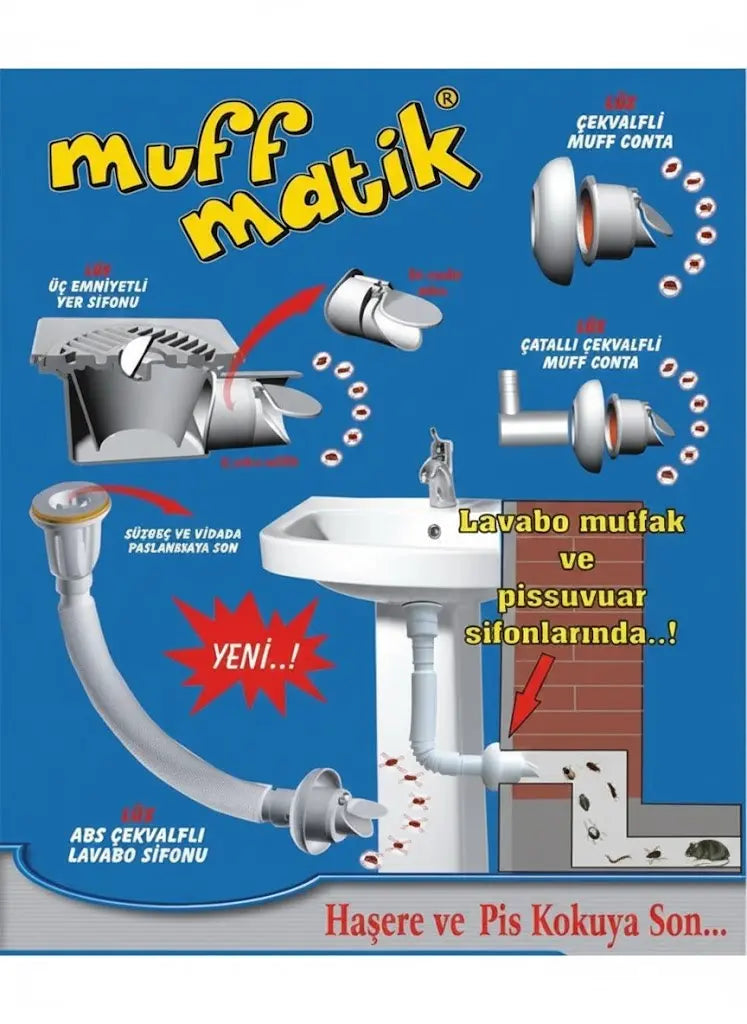 Muffmatik Muff Matik Çekvalflı Conta Haşere ve Pis Koku Önleyici