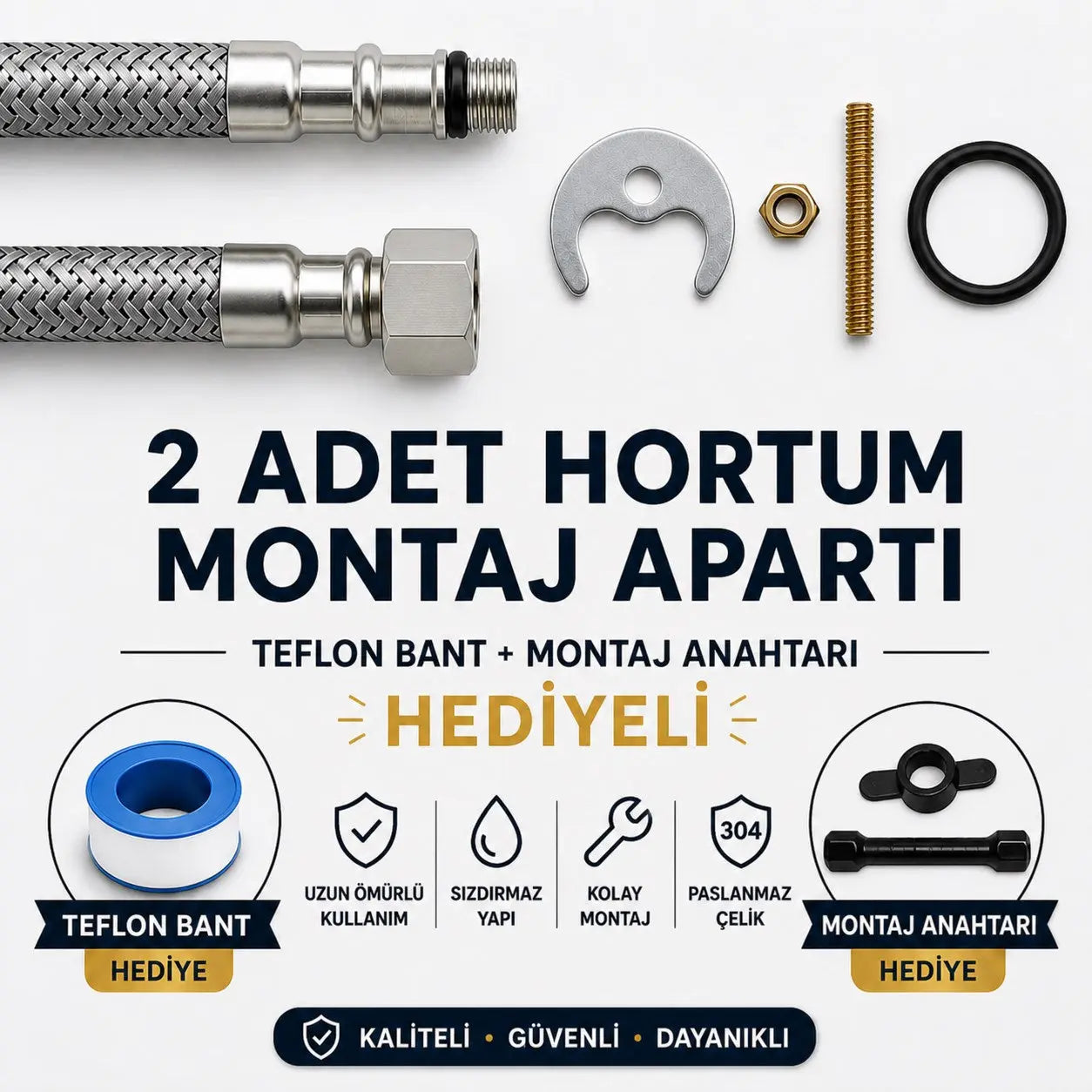 Defne Lavabo Bataryası 5 Yıl Garantili Pirinç Gövde Çift Su Girişli Musluk