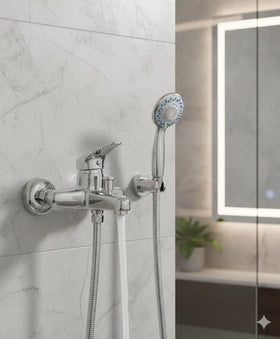Sardıcı Krom Duş Başlığı+Banyo Bataryası+Mafsal+150 Cm Hortum 4' Lü Set sardıcı