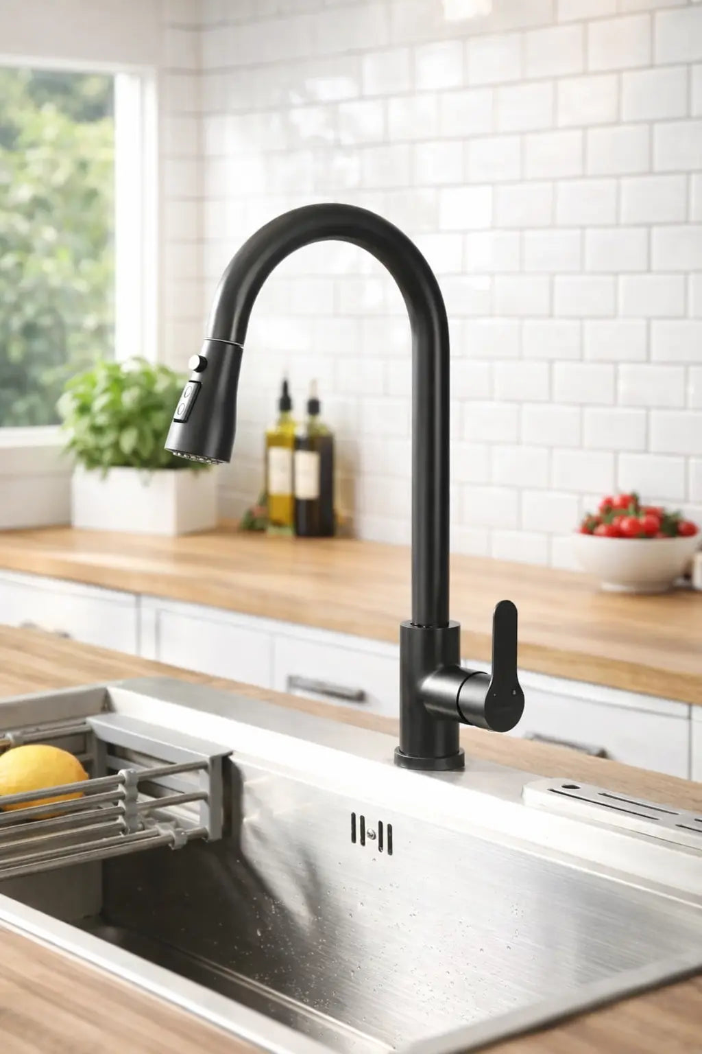 Sardıcı Siyah Spiralli Mutfak Bataryası Siyah Mutfak Dekor Musluk Sardıcı